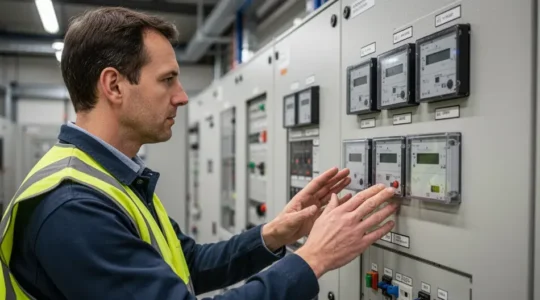 Responsable technique observant compteurs électriques industriels tarif vert entreprise